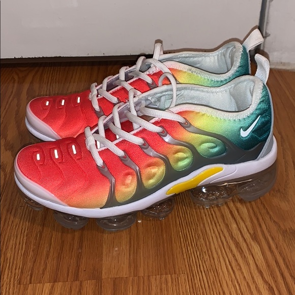 vapormax plus rainbow on feet